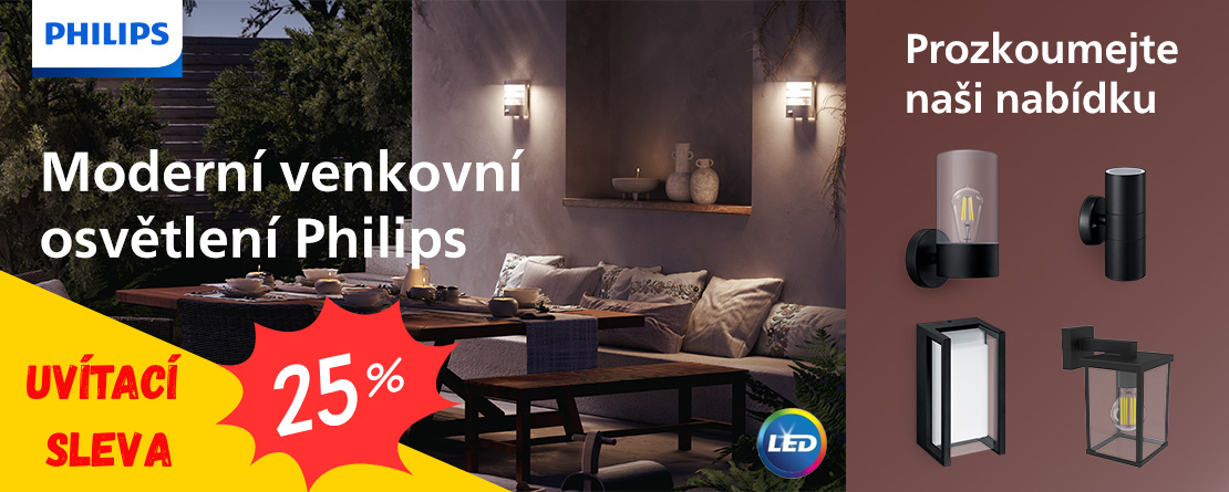 UVÍTACÍ AKCE - 25% na venkovní osvětlení Philips