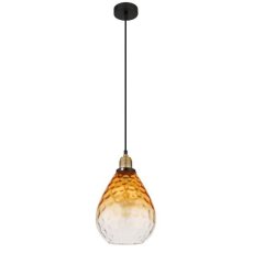 GLOBO 15786H SALVY závěsné svítidlo D210mm 1xE27 černá, jantarová