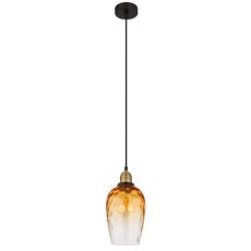 GLOBO 15786H2 SALVY závěsné svítidlo D150mm 1xE27 černá, jantarová