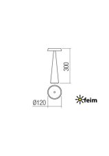 REDO 90336 TAO exeriérová stolová lampa SMD LED 2,5W 149lm-155lm 2700K-3000K IP65 fialovo červená