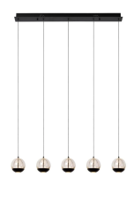LUCIDE 13498/25/30 SENTUBAL závesné svietidlo LED 5x5,3W/5x230lm 2700K čierna