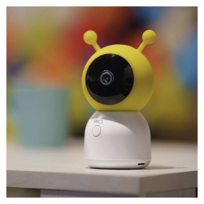 Emos H4052 GoSmart Otočná dětská chůvička GUARD s monitorem, bílá a žlutá, Wi-Fi