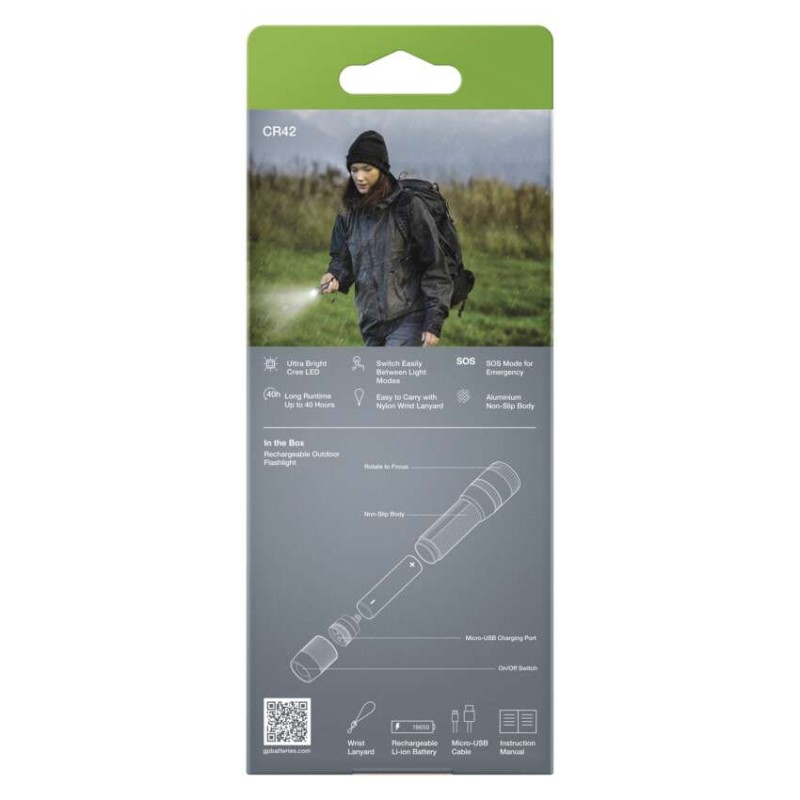GP P8512 CREE LED nabíj. svietidlo GP CR42, 1000 lm, 2600 mAh, fokus + Li-ion 18650