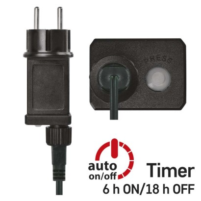 D4AW05 EMOS CLASSIC vánoční řetěz 240 LED, zelený drát, 24m, časovač, teplá bílá, IP44