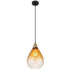 GLOBO 15786H SALVY závesné svietidlo D210mm 1xE27 čierna, jantárová