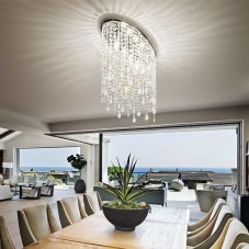 Stropní svítidlo Ideal lux 008455 RAIN CLEAR PL5 5xE14 40W chrom