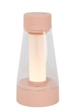 LUCIDE 45500/01/66 LORALI dotyková stolná lampička V160mm LED 1,2W/110lm 2600-3000K IP44 ružová, nabíjateľná batéria, 3StepDIM