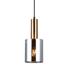Italux PND-5581-1-BRO+SG závěsné svítidlo Sardo D130mm 1x40W E27 mosaz, kouřové sklo