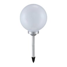 3377 GLOBO Exteriérové ​​solární LED svítidlo, zapichovací Koule na osvětlení zahrad a teras, 4x 0,06W 4000K IP44 stříbrná, bílá