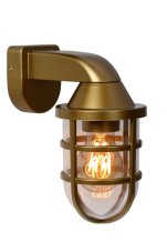 LUCIDE 29899/01/02 LEWIS exteriérové nástenné svietidlo E27 1x60W IP44 matná zlatá