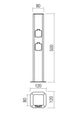 REDO 90618 VOLT venkovní sloupek se zásuvkami V500mm IP54 rezavě hnědá