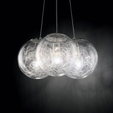 Závěsné svítidlo Ideal lux 176031 MAPA SAT SP3 NICKEL 3xE27 60W nikl