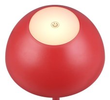 TRIO Reality R54106110 RICARDO vonkajšia dotyková stolná lampa SMD LED V300mm 1,7W/240lm 3000K IP54 červená, nabíjateľná batéria, USB-C port