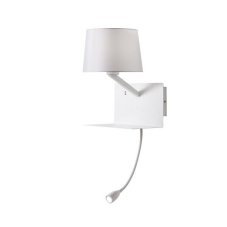 Redo 01-1807  TOMO AP nástěnné interiérové svítidlo 1X42W E27 + 1X3W 225lm LED USB port bílá