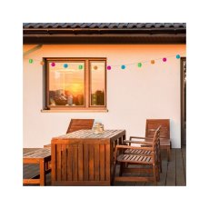 RABALUX 77048 Titu solárne dekoratívne svietidlo - reťaz s lampášmi, súmrakový senzor LED 4300mm 0,48W/4lm 3000K IP44 čierna, viacfarebná