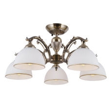 ITALUX PND-5122-5 Feneza stropní svítidlo 5xE27 D600mm starožitná bronzová, bílá