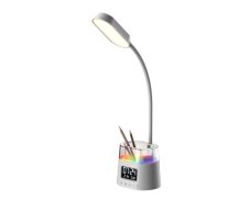 IMMAX 08980L FRESHMAN Stolná LED lampa s RGB podsvietením 10W 350lm držiak na ceruzky biela