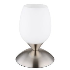 GLOBO 24007N KUWAITA dotyková stolná lampička V180mm 1xE14 matný nikel, opál ON/OFF