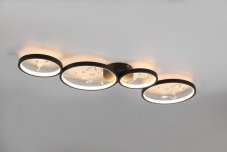 TRIO 642110432 GROOVY stropné svietidlo SMD LED 37W/4600lm 3000K čierna matná, switchdimmer