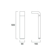 Sylvania 0047951 exteriérový stĺpik START eco Bollard M IP65 620 830 BLK
