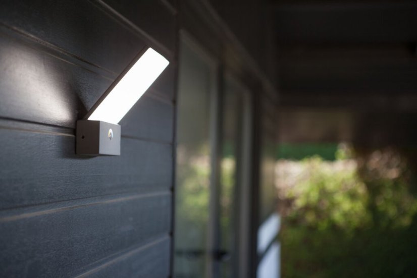 5289001118 LUTEC PANO venkovní nástěnné LED svítidlo 17,5W 1300lm 3000-5000K s integrovaným CCT switchem tmavě šedá IP54