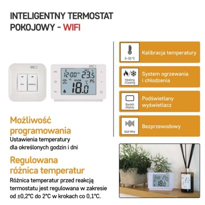 Emos P56211 GoSmart Bezdrátový pokojový termostat, bílá, WiFi
