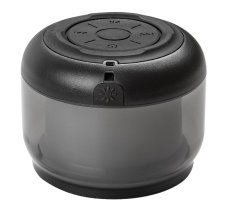 RABALUX 76110 Radelia dekoračné svietidlo s bluetooth reproduktorom D80mm LED 3W RGB čierna, nabíjacia batéria 3,7V 500mAh, AUX kábel