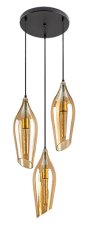 RABALUX 72203 Bellini závesné svietidlo 3xE27 D300mm čierna, jantárová