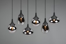 TRIO 317000632 LUMINA závesné svietidlo 6xE14 čierna matná, chróm
