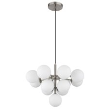 GLOBO 56143-13N GRAPPY závěsné svítidlo D560mm 13xG9 matný nikl, bílá