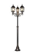 TRIO 405960328 VOLTURNO vonkajšie stojanové svietidlo/stĺpik V2000mm 3xE27 IP23 starožitná mosadzná