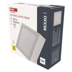 Emos ZM6125 LED NEXXO stropní/nástěnné přisazené klasické svítidlo čtverec 120 × 120 × 40 mm 7,6W 680lm 4000K bílá