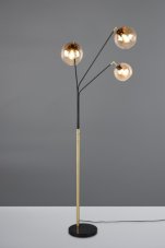 TRIO 416900380 PAXTON stojacia lampa V2000mm 3xE27 čierno zlatá, jantárová