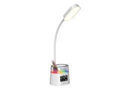IMMAX 08980L FRESHMAN Stolná LED lampa s RGB podsvietením 10W 350lm držiak na ceruzky biela