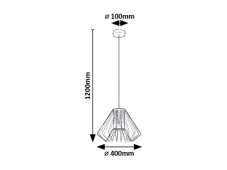 RABALUX 72372 Emerencia závěsné svítidlo D400mm 1xE27 černá, kouřová
