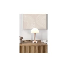 TRIO Reality R59561107 CANARIA dotyková stolná lampička V260mm 1xE14 nikel matný, biela ON/OFF