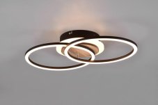 TRIO Reality R62783635 GIRO stropné svietidlo SMD LED 25W/3000lm 2700-6000K imitácia dreva, čierna, stmievateľné, diaľkový ovládač