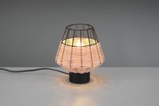 TRIO Reality R51261036 BORKA stolná lampička V200mm 1xE27 čierna, prírodná