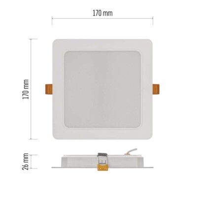 Emos ZD2442 LED RUBIC stropní vestavné klasické svítidlo čtverec 170 × 170 × 26 mm 18W 1800lm 4000K bílá