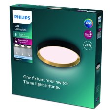 Philips 8720169301351 Hanno stropné svietidlo D384mm LED 24W/2800lm 4000K čierna, zlatá, SceneSwitch