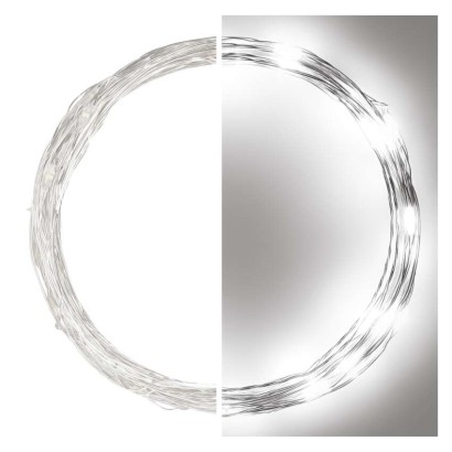 D3AC02 EMOS NANO Vianočná reťaz 40 LED, strieborný drôt, 4m, časovač, studená biela, IP44