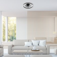 RABALUX 71337 Fanfy stropné svietidlo s ventilátorom D500mm LED 40W/2200lm 3000+4000+6000K čierna, stmievateľné, diaľkový ovládač