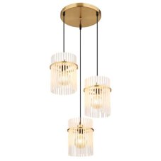 GLOBO 15698-3HRM GORLEY závěsné svítidlo D470mm 3xE27 zlatá, bílá