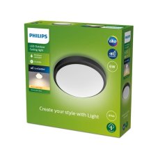 Philips 8719514417878 Doris vonkajšie stropné svietidlo LED 6W/600lm 2700K IP54 čierna