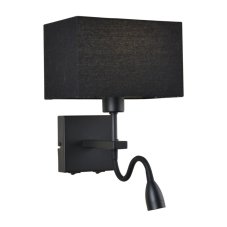 Italux WL-1122-2-BL-BM-RC-BL LED nástenné svietidlo Norte 1x60W+3W/350lm E27+LED 3000K matná čierna
