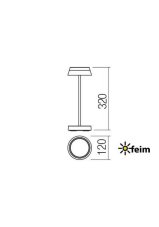 REDO 90306 ILUNA exeriérová stolová lampa SMD LED 2,5W 145lm-150lm 2700K-3000K IP65 biela