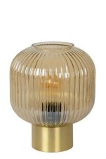 LUCIDE 45586/20/62 MALOTO stolová lampa Ø20cm E27/40W jantárová/zlatá