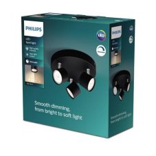 Philips 8719514435414 Star stropní bodové svítidlo/spot LED 3x4,5W/3x500lm 2700K černá