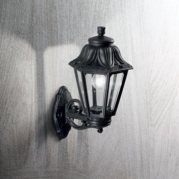 Exteriérové ​​nástěnné svítidlo Ideal lux 101491 ANNA AP1 BIG NERO 1xE27 60W IP44