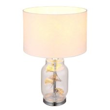GLOBO 24141C GINKO stolná lampička V380mm 1xE27 chrómová, biela